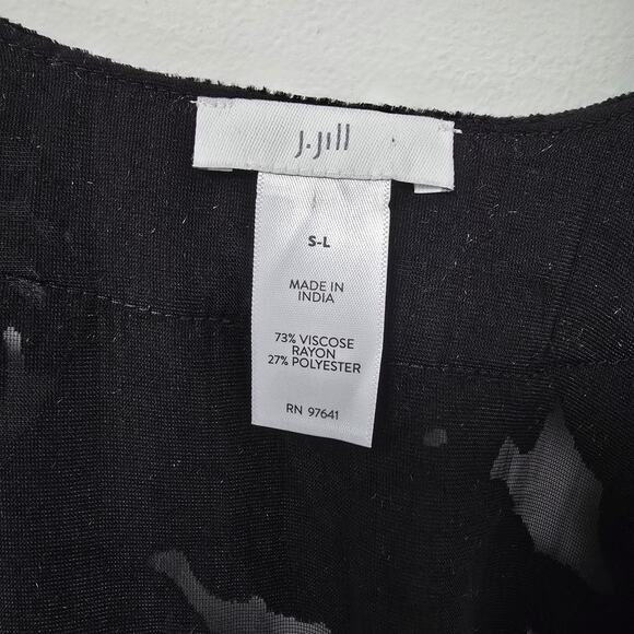 J Jill Kimono Ruana Size S-L Velvet Burnout Floral Open Front Boho Gypsy Paisley - Picture 8 of 9